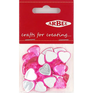 Arbee Rhinestones Pink Hearts