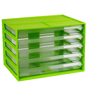  Italplast Document Cabinet 5 Drawer - Lime