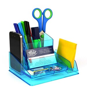 Italplast Desk Tidy Organiser Neon Blue