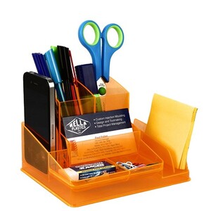 Italplast Desk Tidy Organiser Neon Orange