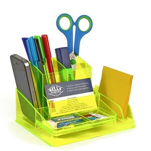 Italplast Desk Tidy Organiser Neon Yellow
