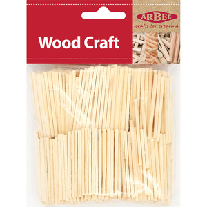 Arbee Wooden Matchsticks - Natural Pkt of 1,000