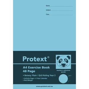 Protext Botany Exercise Book 18mm QLD Year 2 Ruled - Panda