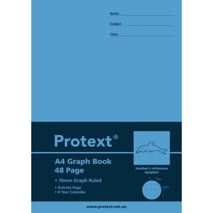 Protext Graph Book 10mm Graph Ruled - Dolphin