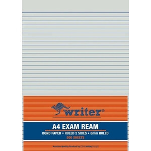 Writer Exam A4 8mm Ruled