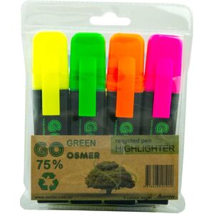 Osmer Recycled Highlighters Assorted Colours 4's