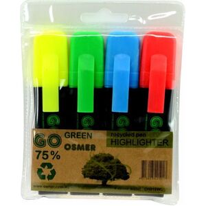 Osmer Recycled Highlighters Assorted Colours 4's Literacy