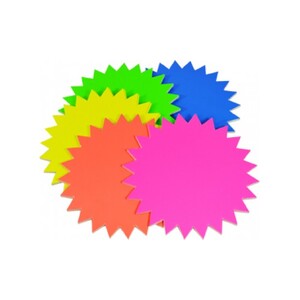 Rainbow Fluoro Starburst Cards 