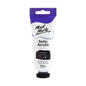 Mont Marte Premium Satin Acrylic Paint - Lamp Black