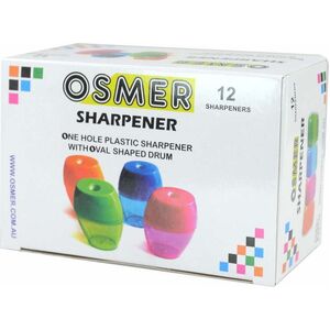 Osmer 1 Hole Oval Barrel Sharpener - Tinted Colours