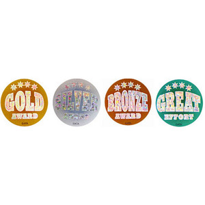 Australian Teaching Aids Holographic Gold, Silver, Bronze Medal Stickers 