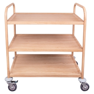 Zart Classroom Wood Look 3 Tier Classroom Metal Trolley