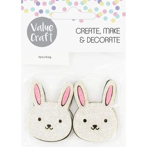 Value Craft Easter Glitter Felt Bunny Shapes