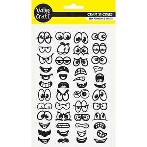 Value Craft Stickers Black White Expressions