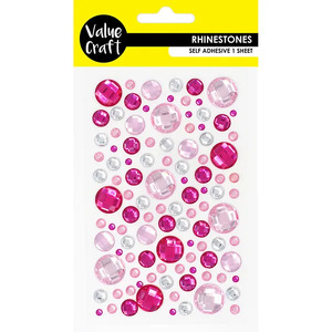 Value Craft Rhinestones Pink & Silver - Bubbles