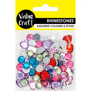 Value Craft Rhinestones Assorted Shapes & Colours