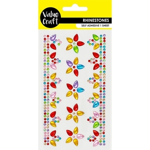 Value Craft Rhinestones Multi Coloured Large Petals