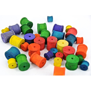 Little Learners Coloured Wooden Spools