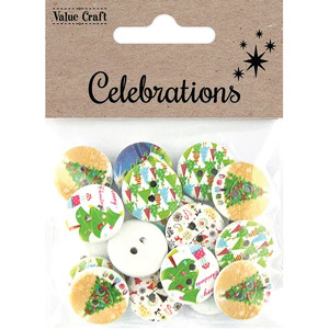 Value Craft Xmas Wooden Buttons