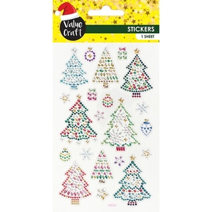 Value Craft Christmas Crystal Stickers Trees