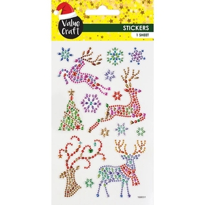 Value Craft Christmas Crystal Stickers Reindeers
