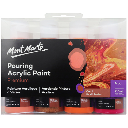 Mont Marte Premium Pouring Acrylic Paint 120ml - Coral