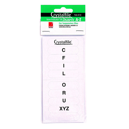 Crystalfile® Inserts A-Z White