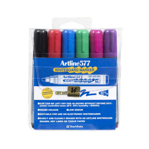 Artline® 577 Whiteboard Markers Bullet Assorted Colours