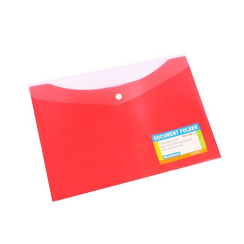Beautone Tropical Push Button Document Wallet - Red (Melon)