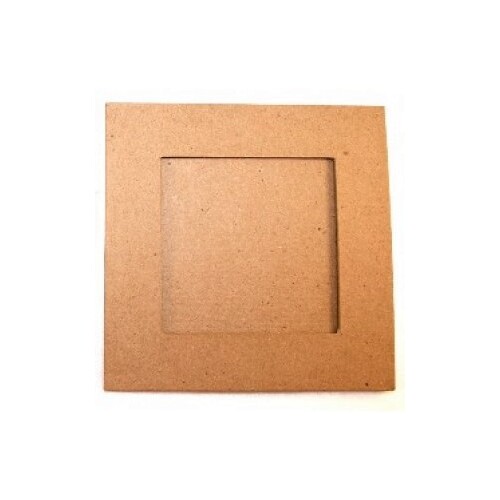 Square papier mache frame ready for painting or decorating, with strut