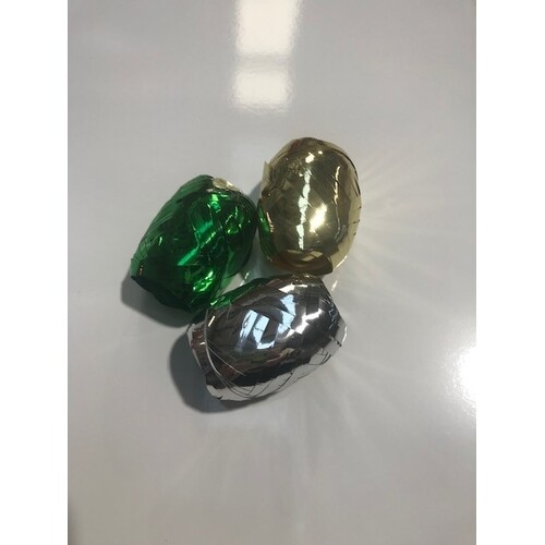 Alpen Metallic Curling Ribbon Eggs 30m pkt of 3 - Green, Silver & Gold