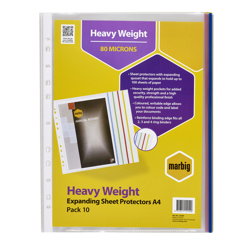 Marbig® Expanding Sheet Protectors - Heavy Weight