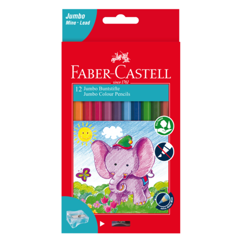 Faber-Castell Jumbo Colour Pencils + Sharpener