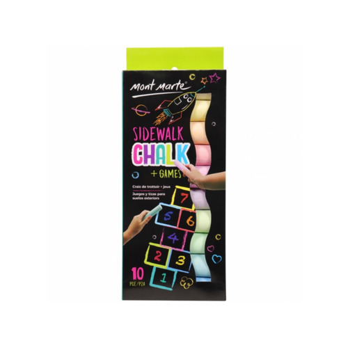 Mont Marte Washable Sidewalk Chalk and Games Sheet
