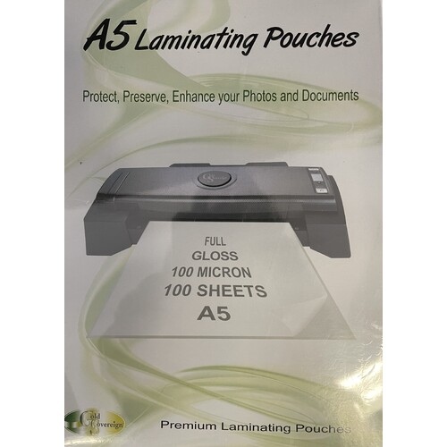 Gold Sovereign Laminating Pouches 100mic - A5