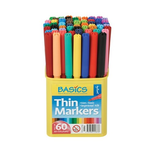 Zart Art Basic Coloured Markers Thin. Non toxic. Economical.