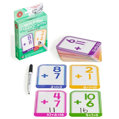 Learning Can Be Fun Write & Wipe Flash Cards - Addition 0-12