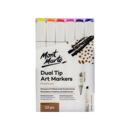 12 dual-tip alcohol ink markers - flesh tones & grays