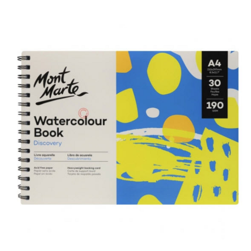 Mont Marte Discovery Watercolour Book Spiral Bound  A4