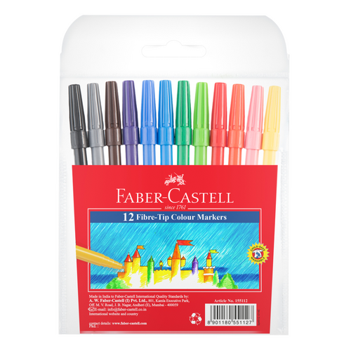 Faber-Castell Fibre Tip Colour Markers Wallet of 12