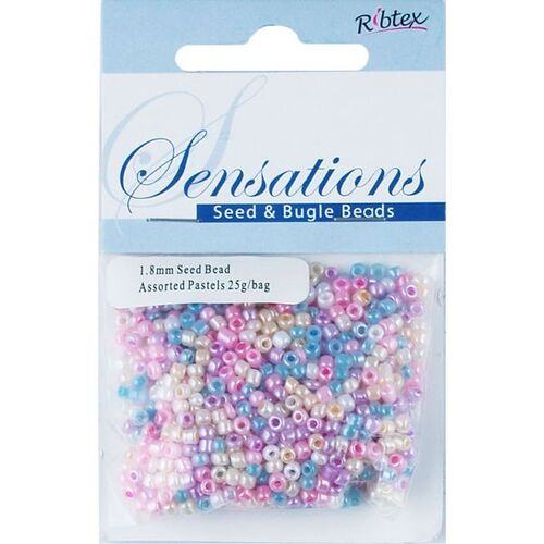Arbee Glass Seed Beads Assorted Pastels 