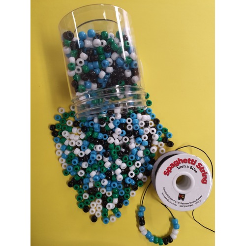 Plastic Pony Beads Torres Strait Island Colours