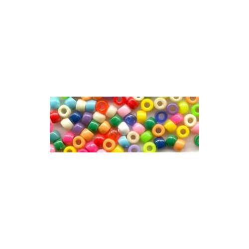 Plastic Pony Beads - Multi Coloured  500 beads