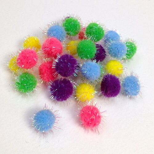 Arbee Pom Poms Glitter Bright 12mm - Pack of 30