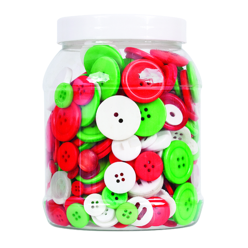 Zart Bucket of Buttons - Christmas