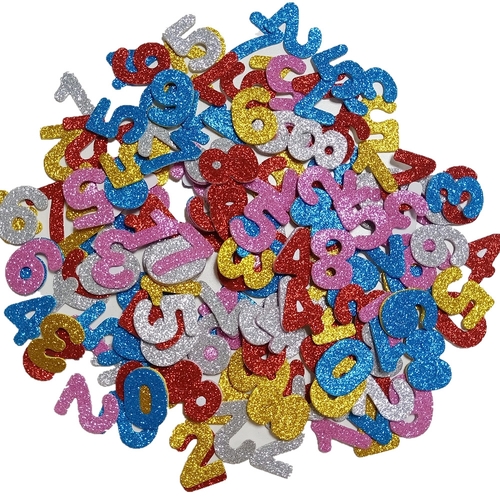 Speedy Glitter Adhesive Foam Shapes - Numbers