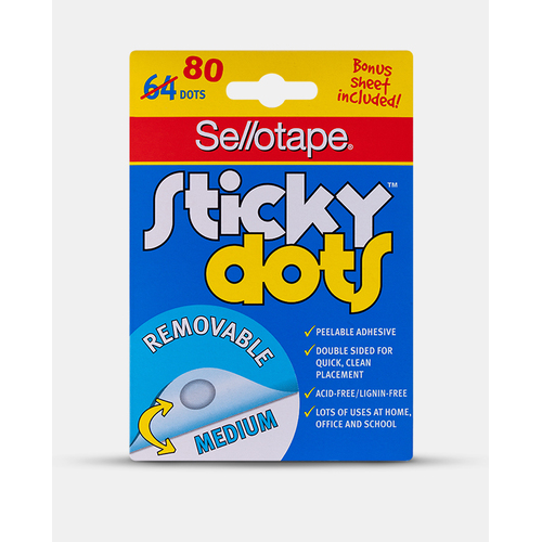 Sellotape Sticky Dots Removable pkt of 64