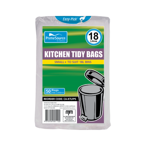 PrimeSource® 18L Small Kitchen Tidy Bags White