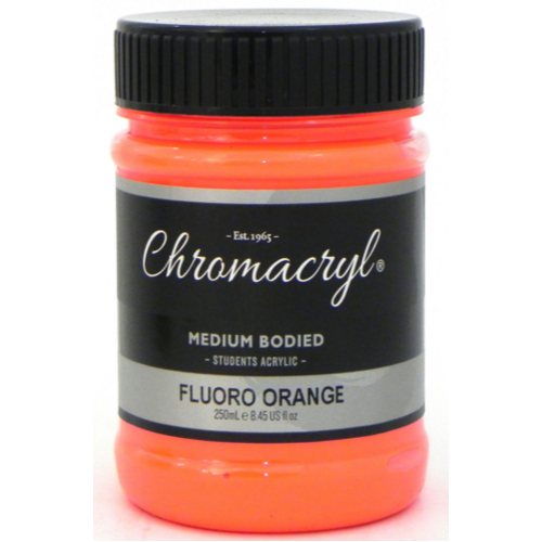 Chromacryl Students Acrylic Paint 250ml - Fluoro Orange