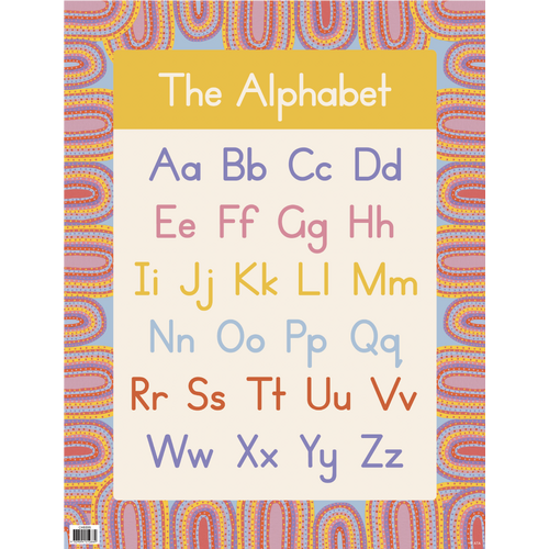 Australian Teaching Aids Laminated Chart The Alphabet - Rainbow Dreaming